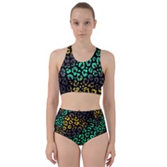 Abstract Geometric Seamless Pattern With Animal Print Racer Back Bikini Set by Vaneshart