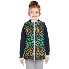 Abstract Geometric Seamless Pattern With Animal Print Kids  Hooded Puffer Vest by Vaneshart