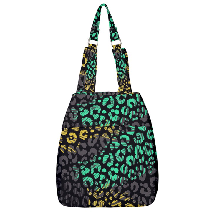 Abstract Geometric Seamless Pattern With Animal Print Center Zip Backpack