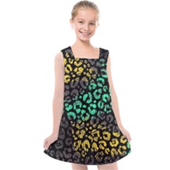 Abstract Geometric Seamless Pattern With Animal Print Kids  Cross Back Dress