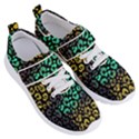 Abstract Geometric Seamless Pattern With Animal Print Women s Velcro Strap Shoes View3