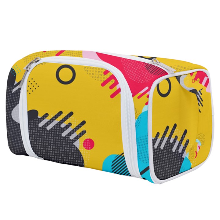 Abstract Colorful Pattern Shape Design Background Toiletries Pouch