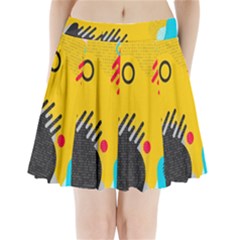 Abstract Colorful Pattern Shape Design Background Pleated Mini Skirt