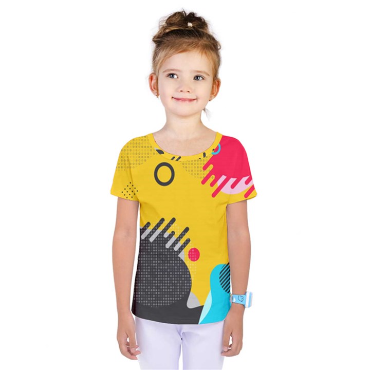 Abstract Colorful Pattern Shape Design Background Kids  One Piece Tee