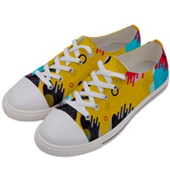 Abstract Colorful Pattern Shape Design Background Women s Low Top Canvas Sneakers by Vaneshart