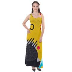 Abstract Colorful Pattern Shape Design Background Sleeveless Velour Maxi Dress by Vaneshart