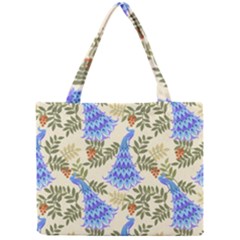 Peacock Vector Design Seamless Pattern Fabri Textile Mini Tote Bag by Vaneshart