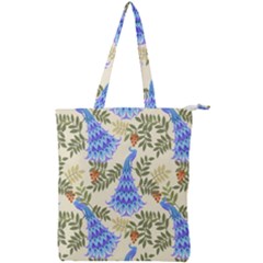 Peacock Vector Design Seamless Pattern Fabri Textile Double Zip Up Tote Bag by Vaneshart