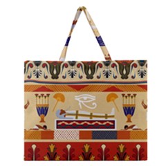 Seamless Ethnic Pattern Zipper Large Tote Bag by Vaneshart