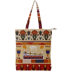 Seamless Ethnic Pattern Double Zip Up Tote Bag by Vaneshart