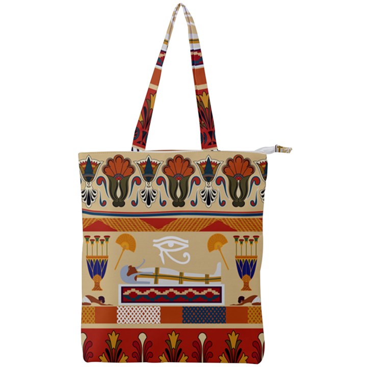 Seamless Ethnic Pattern Double Zip Up Tote Bag