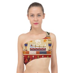 Seamless Ethnic Pattern Spliced Up Bikini Top 