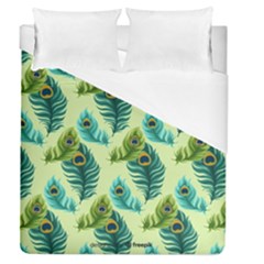 Peacock Feather Pattern Duvet Cover (queen Size) by Vaneshart