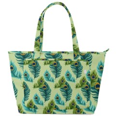 Peacock Feather Pattern Back Pocket Shoulder Bag 