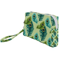 Peacock Feather Pattern Wristlet Pouch Bag (small) by Vaneshart