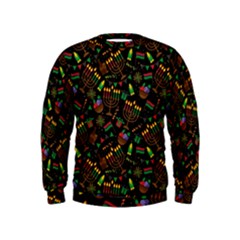 Seamless Pattern Kwanzaa With Traditional Colored Candles Kids  Sweatshirt by Vaneshart