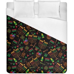 Seamless Pattern Kwanzaa With Traditional Colored Candles Duvet Cover (california King Size) by Vaneshart