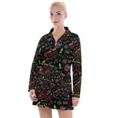 Seamless Pattern Kwanzaa With Traditional Colored Candles Women s Long Sleeve Casual Dress by Vaneshart