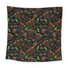 Seamless Pattern Kwanzaa With Traditional Colored Candles Square Tapestry (large) by Vaneshart