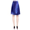 Seamless Pattern With Colorful Peacock Feathers Dark Blue Background A-Line Skirt View2