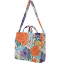 Vintage Floral Vector Seamless Pattern With Roses Square Shoulder Tote Bag View1