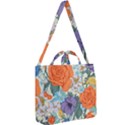 Vintage Floral Vector Seamless Pattern With Roses Square Shoulder Tote Bag View2