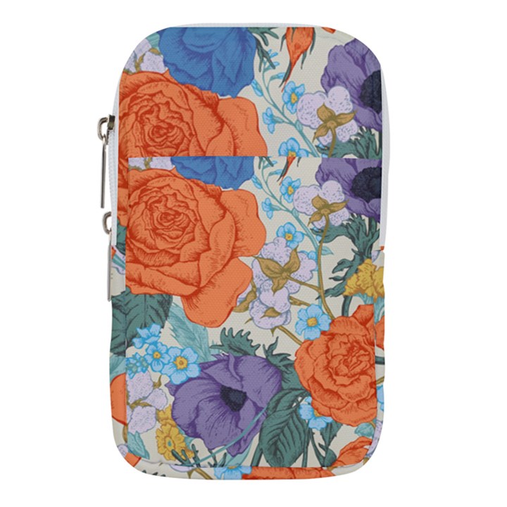 Vintage Floral Vector Seamless Pattern With Roses Waist Pouch (Small)