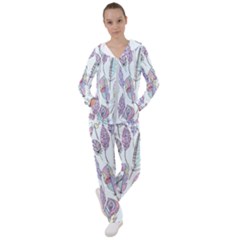 Vector Illustration Seamless Multicolored Pattern Feathers Birds Women s Tracksuit by Vaneshart