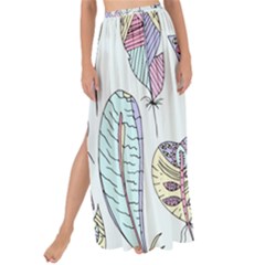 Vector Illustration Seamless Multicolored Pattern Feathers Birds Maxi Chiffon Tie-up Sarong