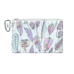 Vector Illustration Seamless Multicolored Pattern Feathers Birds Canvas Cosmetic Bag (medium)