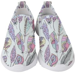 Vector Illustration Seamless Multicolored Pattern Feathers Birds Kids  Slip On Sneakers by Vaneshart