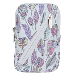 Vector Illustration Seamless Multicolored Pattern Feathers Birds Belt Pouch Bag (small)