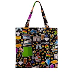 Vector Flat Seamless Texture Pattern Ghana Zipper Grocery Tote Bag by Vaneshart