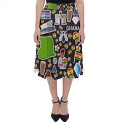 Vector Flat Seamless Texture Pattern Ghana Classic Midi Skirt by Vaneshart