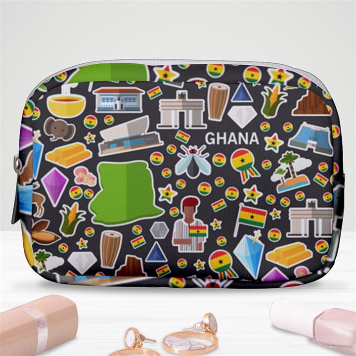 Vector Flat Seamless Texture Pattern Ghana Make Up Pouch (Small)