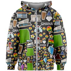 Vector Flat Seamless Texture Pattern Ghana Kids  Zipper Hoodie Without Drawstring by Vaneshart