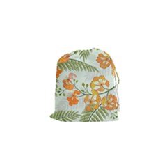 Peacock Flower Seamless Pattern Drawstring Pouch (xs) by Vaneshart