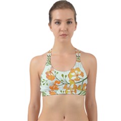 Peacock Flower Seamless Pattern Back Web Sports Bra by Vaneshart