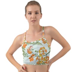 Peacock Flower Seamless Pattern Mini Tank Bikini Top