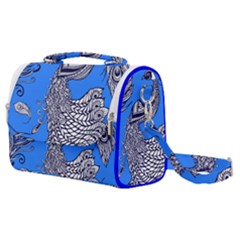 Peacock Bird Feathers Seamless Background Pattern Satchel Shoulder Bag by Vaneshart