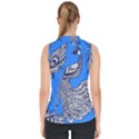 Peacock Bird Feathers Seamless Background Pattern Mock Neck Shell Top View2