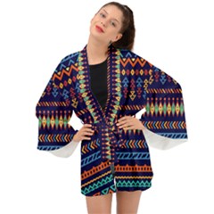 Decorative Pattern Ethnic Style Long Sleeve Kimono