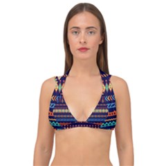 Decorative Pattern Ethnic Style Double Strap Halter Bikini Top