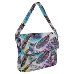 Hand Drawn Feathers Seamless Pattern Buckle Messenger Bag by Vaneshart