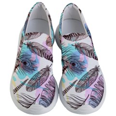 Hand Drawn Feathers Seamless Pattern Women s Lightweight Slip Ons by Vaneshart