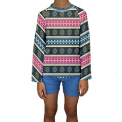 African Seamless Pattern Abstract Background Hand Drawn Kids  Long Sleeve Swimwear by Vaneshart