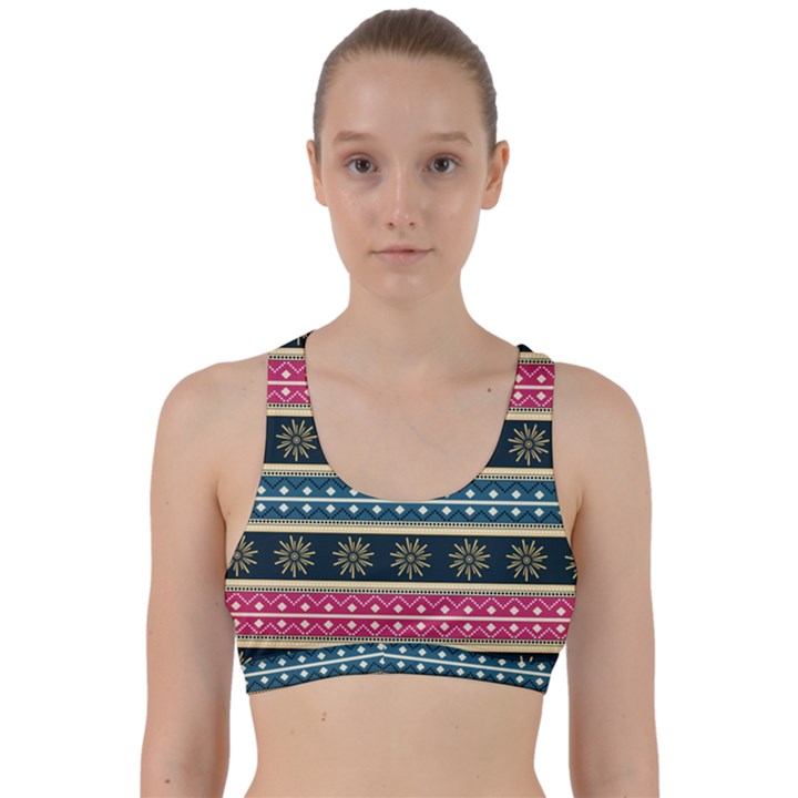 African Seamless Pattern Abstract Background Hand Drawn Back Weave Sports Bra