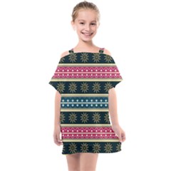 African Seamless Pattern Abstract Background Hand Drawn Kids  One Piece Chiffon Dress