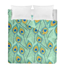 Lovely Peacock Feather Pattern With Flat Design Duvet Cover Double Side (full/ Double Size) by Vaneshart