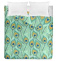 Lovely Peacock Feather Pattern With Flat Design Duvet Cover Double Side (Queen Size) View1